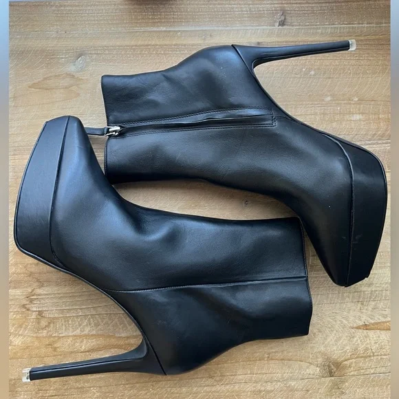 Black Suede Studio Winnie Pointed Toe Platform Stiletto Bootie New - Picture 5 of 9